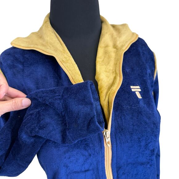 Vintage 60s Tony Trabert Blue Velour Tennis Jacket Small Made in USA Sportswear - Picture 8 of 16